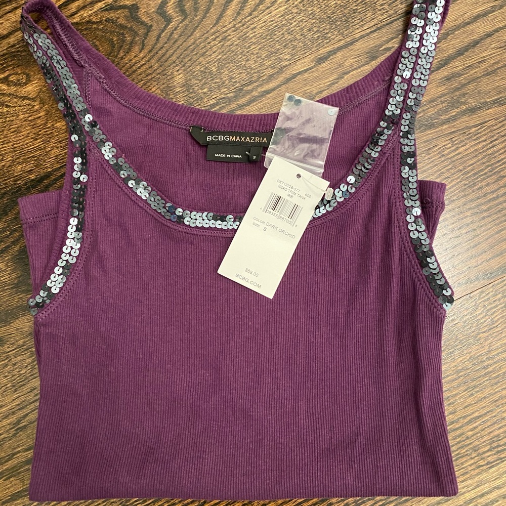 New BCBG tank top with tags. Soft cotton. Size S.